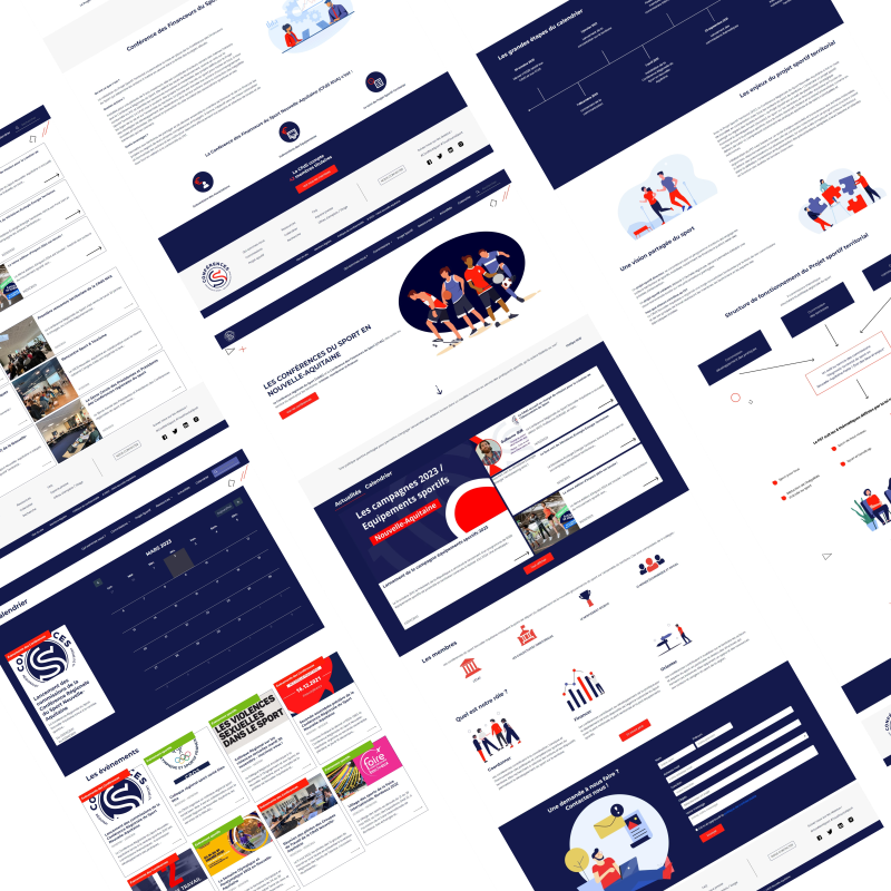 Aperçu du site de la Conférence Régionale des Sports de Nouvelle-Aquitaine.